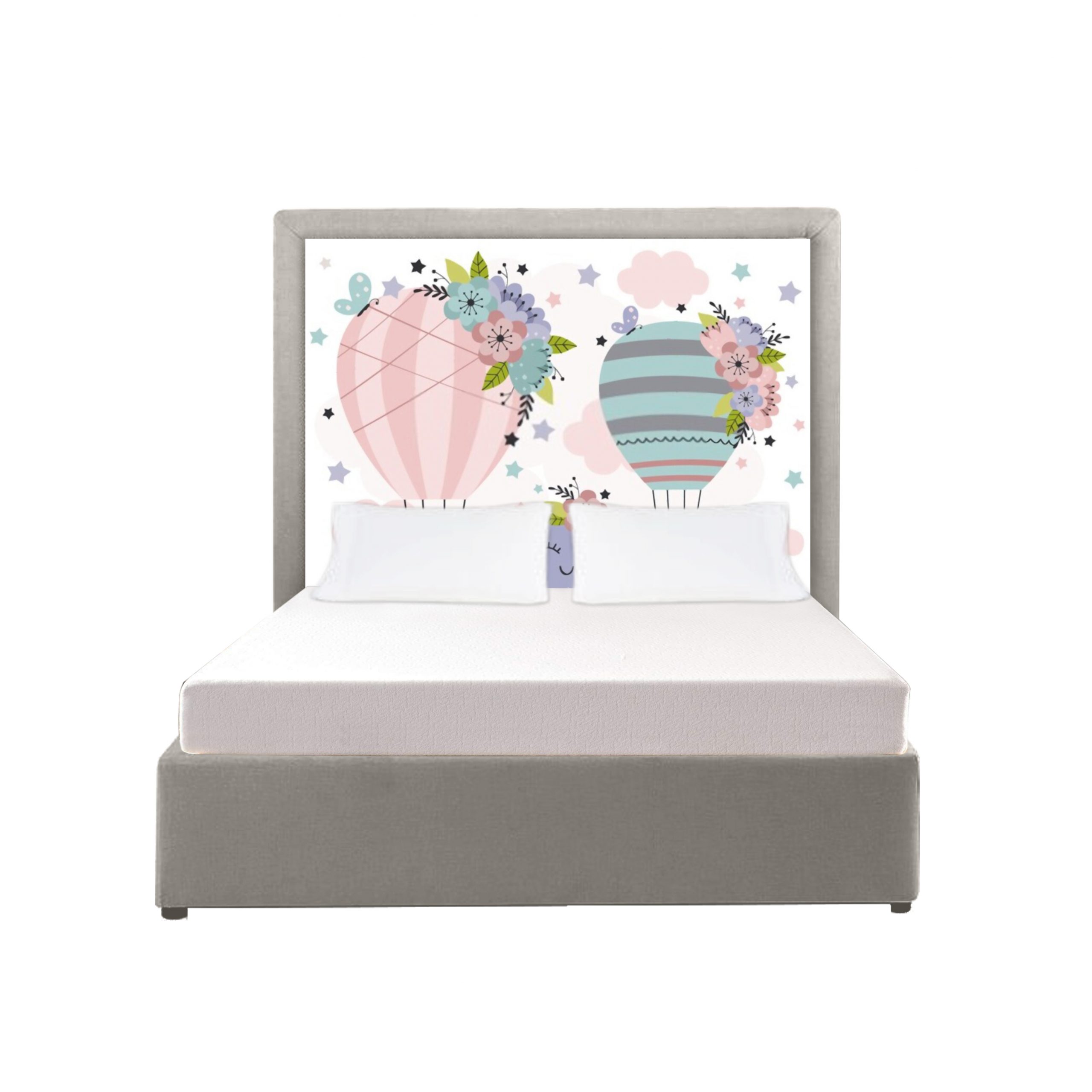 100 KHB014B Silver with Pattern Headboard & Base